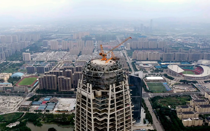 新地标 | bti体育塔机299米高空俯瞰台州天际线